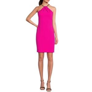 Vince Camuto Halter Neck Cocktail Dress Hot Pink Size 8